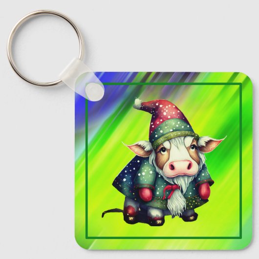 Porte-clés Création de lutin de Noël vache-83456 (Recto)