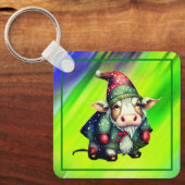 Porte-clés Création de lutin de Noël vache-83456 (Recto)