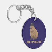 Porte-clés Création de mème de capybara tendance et drôle (Devant gauche)