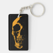 Porte-clés Création d'une peinture orange crâne éclairée (Dos)