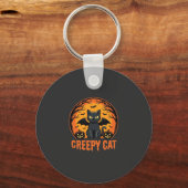 Porte-clés Création graphique de chat effrayant Halloween cha (Recto)