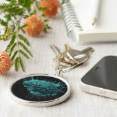 Porte-clés Création Vert Splash Conception du cerveau (Côté)