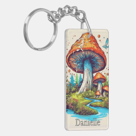 Porte-clés Creative Custom Monogram Psychedelic Mushroom (Devant gauche)