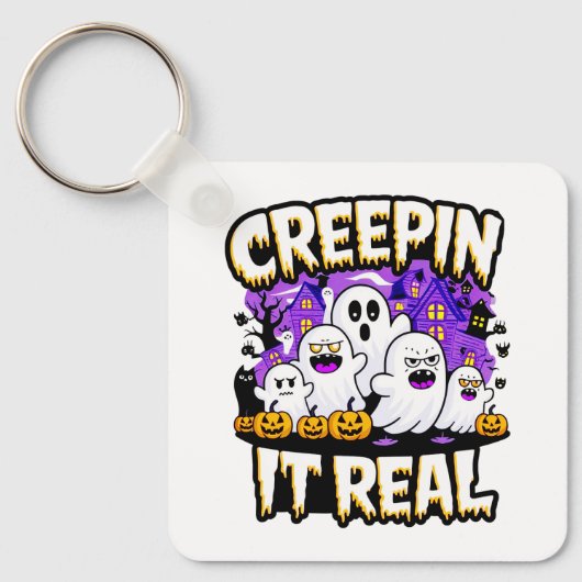 Porte-clés Creepin'It Real | Éffrayant Halloween Design Fun (Recto)