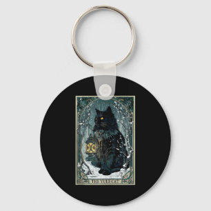Porte-clés Creepmas Vintage Le Chat de Yule Carte Tarot Noël 