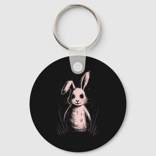 Porte-clés Creepy Cute Goth Rabbit Horror Bunny Sketch Alt Ng (Recto)