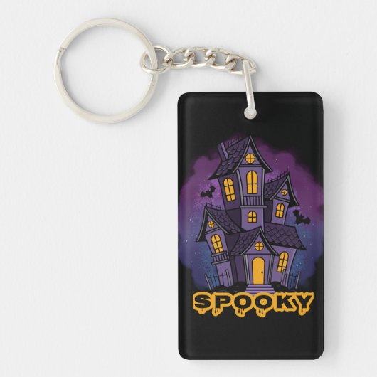 Porte-clés Creepy Purple Mansion Spooky Haunted House (Devant)