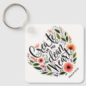 Porte-clés Créer en moi un coeur propre fleuri (Recto)