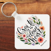 Porte-clés Créer en moi un coeur propre fleuri (Recto)