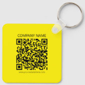 Porte-clés Créer un code QR | Facilement visible jaune vif no (Dos)