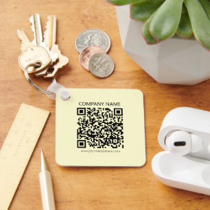 Porte-clés Créer un code QR Jaune pâle