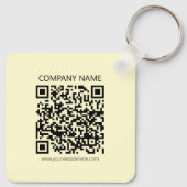 Porte-clés Créer un code QR | Jaune pâle (Dos)