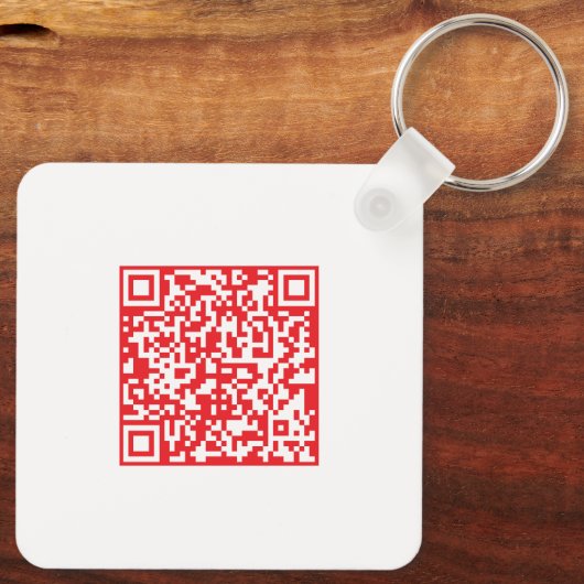 Porte-clés Créer un code QR rouge numérisable (modifiable) (Verso)