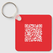 Porte-clés Créer un code QR rouge numérisable (modifiable) (Recto)