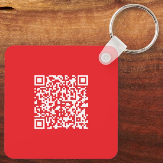 Porte-clés Créer un code QR rouge numérisable (modifiable) (Verso)