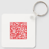 Porte-clés Créer un code QR rouge scannable (modifiable) (Dos)
