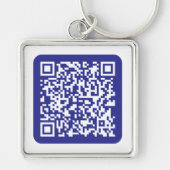 Porte-clés Créer un code QR scannable | Bleu foncé modifiable (Devant)