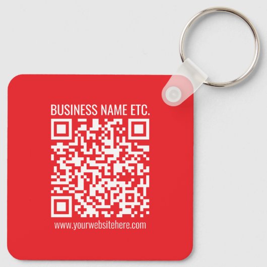 Porte-clés Créez instantanément votre propre code QR | Rouge  (Dos)