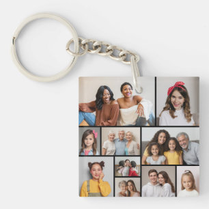 Porte-clés Créez votre propre collage de 10 photos
