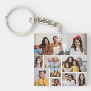 Porte-clés Créez votre propre collage de 10 photos