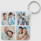 Porte-clés Créez votre propre collage de 4 photos (Dos)