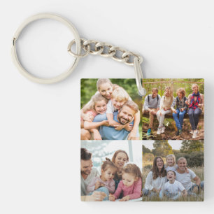 Porte-clés Créez votre propre collage de 4 photos