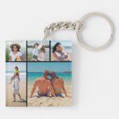 Porte-clés Créez votre propre collage de 5 photos (Dos)