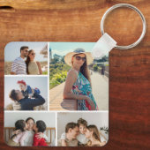 Porte-clés Créez votre propre collage de 5 photos (Verso)