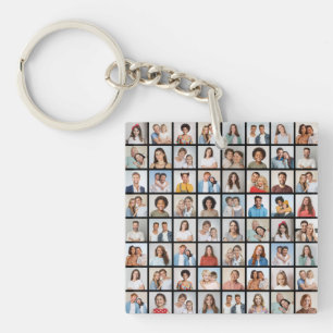 Porte-clés Créez votre propre collage de 64 photos