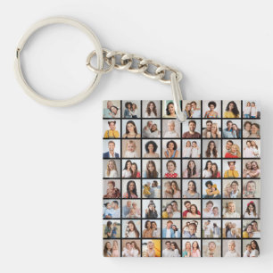 Porte-clés Créez votre propre collage de 64 photos
