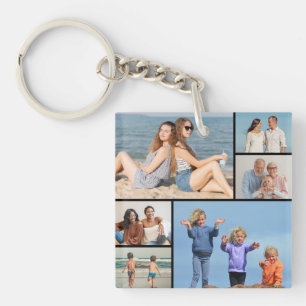 Porte-clés Créez votre propre collage de 6 photos