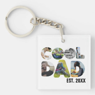 Porte-clés Créez votre propre cool papa 7 lettre photo pour l