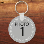 Porte-clés Créez votre propre Modèle PHOTO et texte en couleu (Recto)