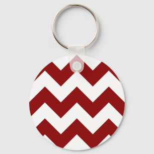 Porte-clés Créez votre propre Motif Big Dark Red Zigzag