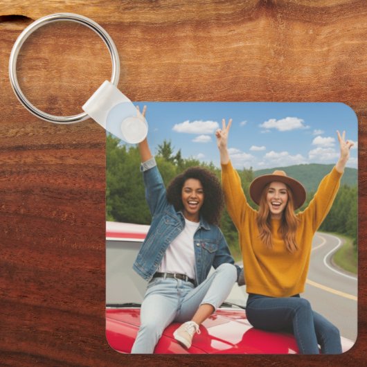 Porte-clés Créez votre propre photo à deux côtés (Recto)