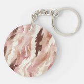 Porte-clés Crème chic Brown léopard animal Anniversaire (Dos)