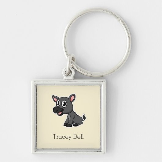 Porte-clés Crème d'âne gris mignonne (Devant)