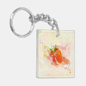 Porte-clés Crème de fraise Splash ! Aquarelle (Devant gauche)