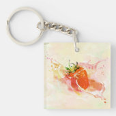 Porte-clés Crème de fraise Splash ! Aquarelle (Devant)