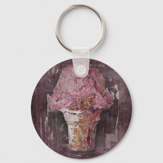 Porte-clés Crème de glace rose vintage (Recto)
