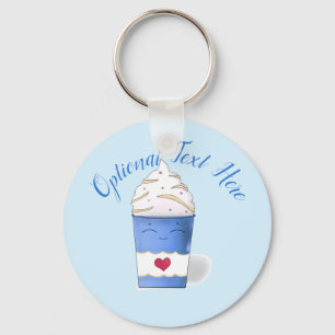 Porte-clés Crème en latte et écaillée (bleu)