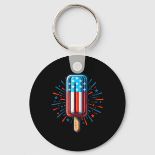 Porte-clés Crème Glacée 14 Juillet Drapeau Américain Patrioti