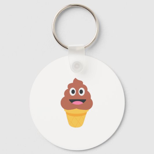 Porte-clés crème glacée cône émoji (Recto)