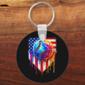 Porte-clés Crème glacée de baseball American Drapeau (Recto)