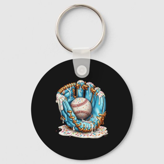 Porte-clés Crème glacée gant de baseball avec éclaboussures e (Recto)