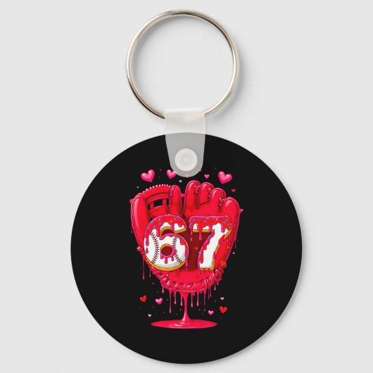 Porte-clés Crème glacée goutte baseball Saint Valentin garçon (Recto)