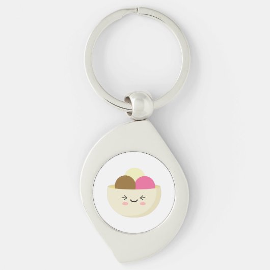 Porte-clés Crème glacée Kawaii (Devant)