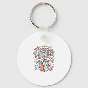 Porte-clés Crème Glacée Licorne Rêve de Licorne Typographie D