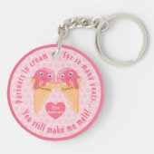 Porte-clés Crème glacée Scoops Cute Romantique Saint Valentin (Dos)