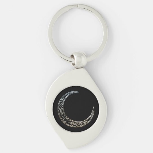 Porte-clés Crescent Céleste Noir Et Argent (Devant)